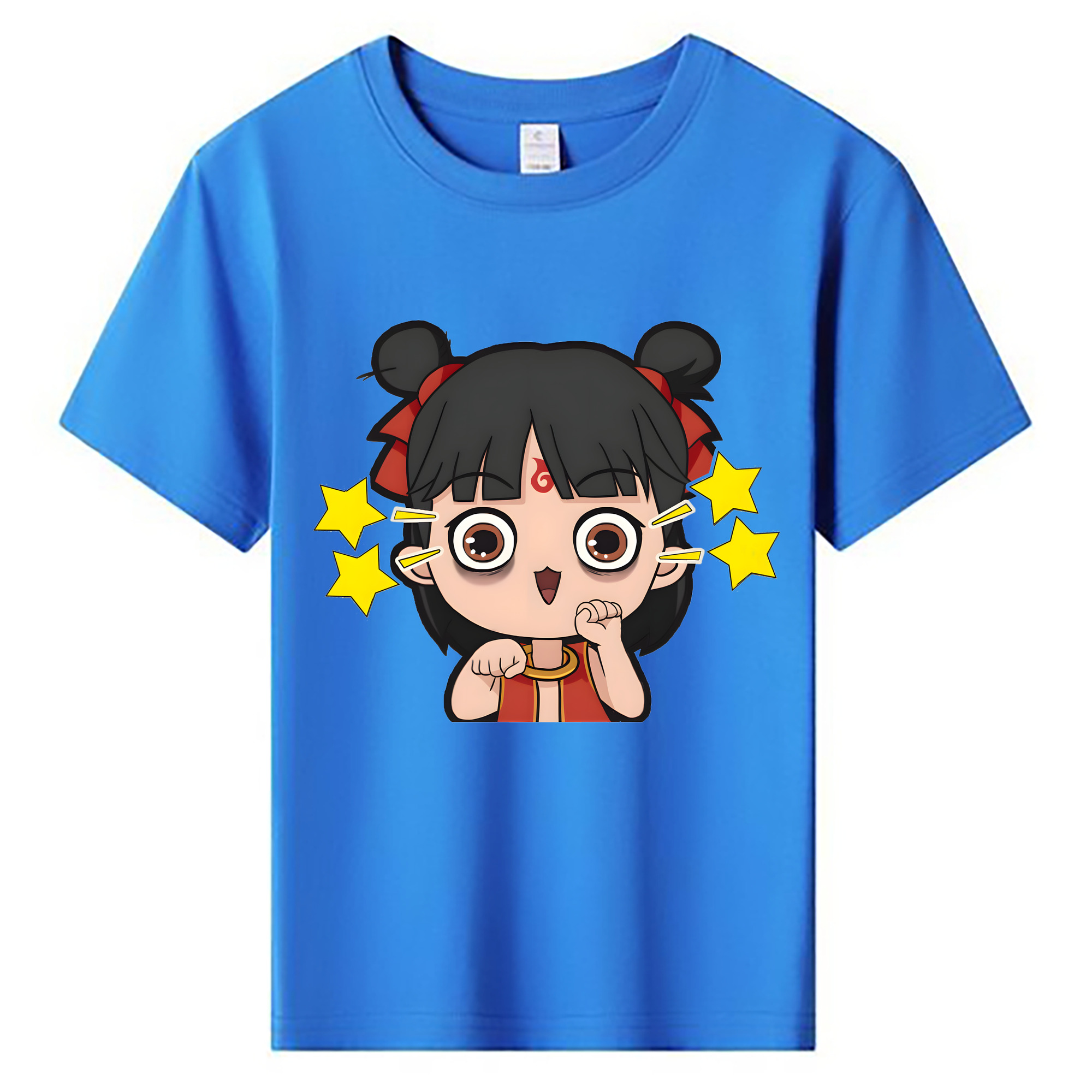 （画像用） Ne Zha 2 ナタ 魔童の大暴れ 綿100％キッズTシャツ（フロントプリント）